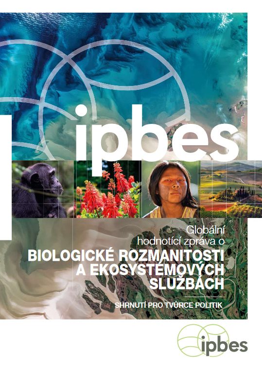 Titulní strana českého překladu závěrů Globalní hodnotící zprávy o biologické rozmanitosti (IPBES a MŽP)