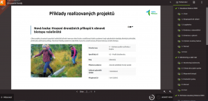 Příklad strany z e-learningového kurzu o soustavě Natura 2000 projektu Jedna příroda