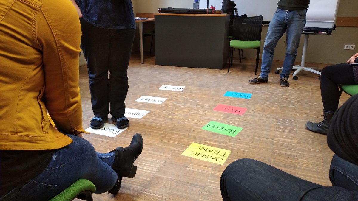 Z komunikačního školení o metodě nenásilné komunikace, praktické cvičení. Foto: Linda Blättner